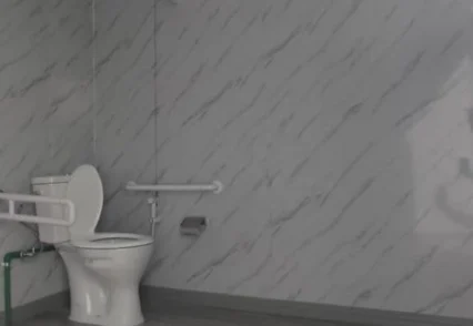 Portable toilet WC seat area interior view UAE Kazema hygienic cabin design